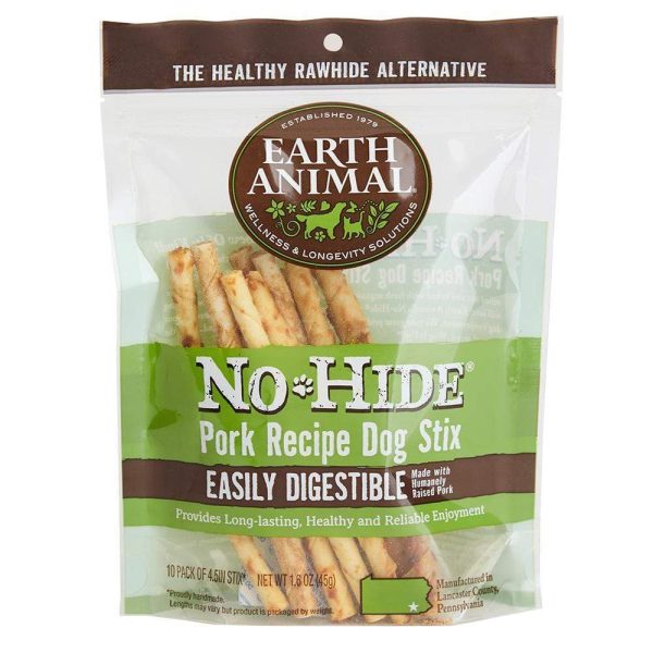 Earth Animal 10-Pack No-Hide Pork Chew Stix Dog Treats Online